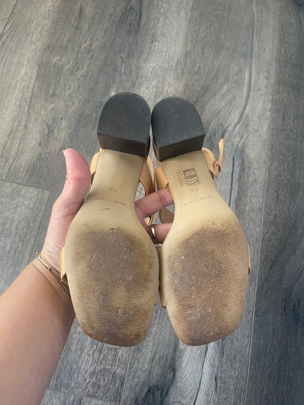 Everlane Tan Leather Double-Strap Slingback Heels - Women - Picture 7 of 9